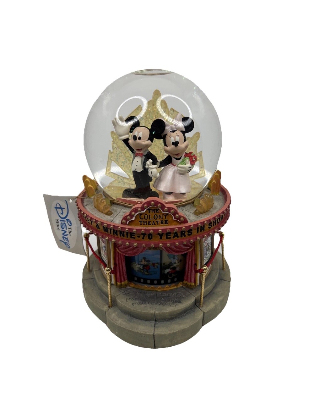 Disney Mickey and Minnie 70th Anniversary Large Collectible Musical Snow Globe